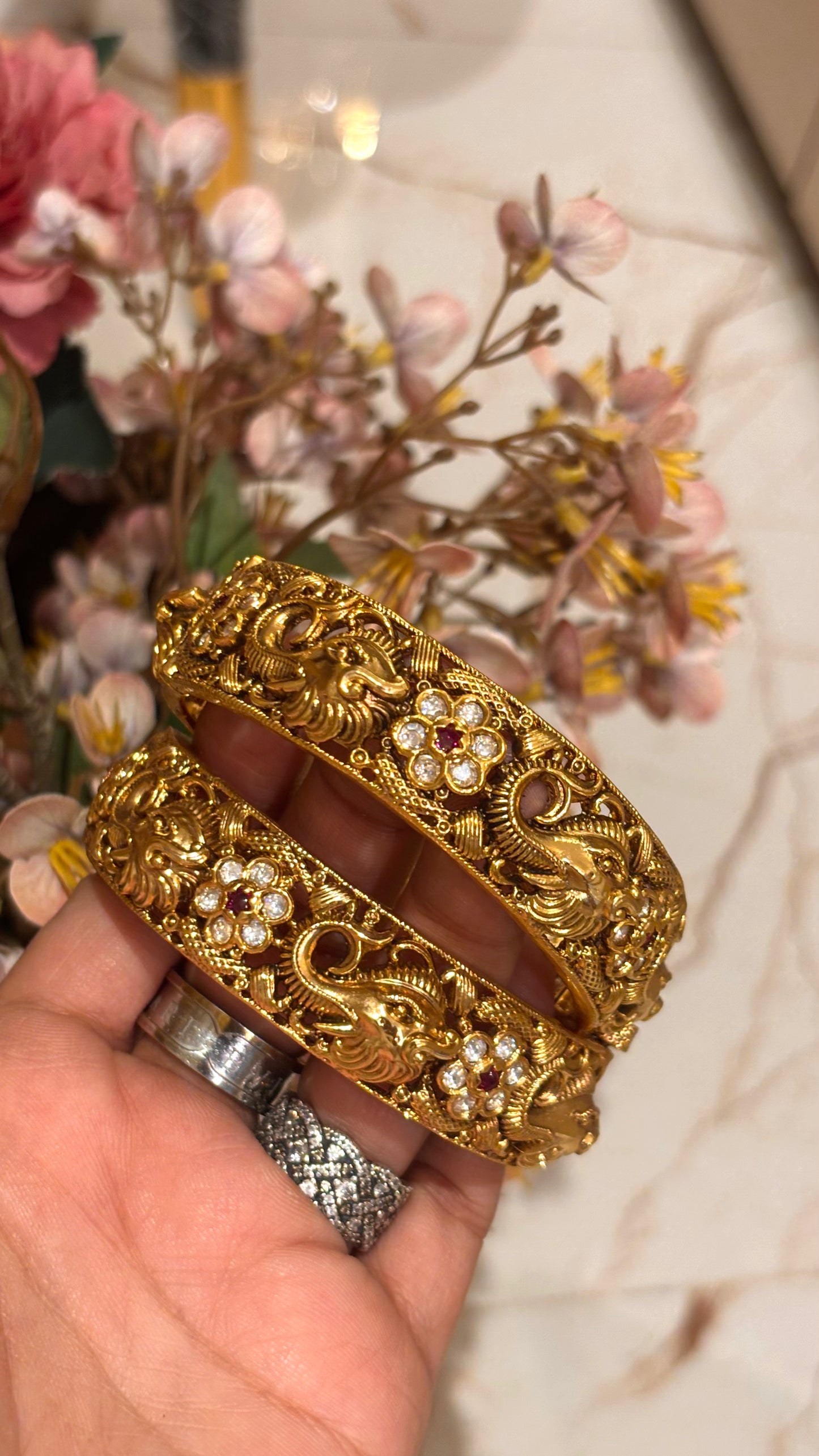 Gajanand inspired floral nakshi bangles