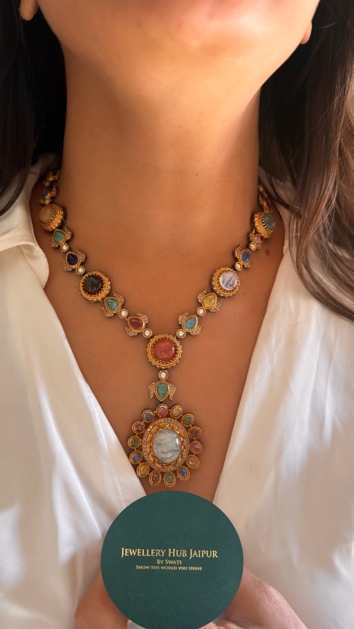 Vintage Polish sabyasachi inspired cocktail necklace