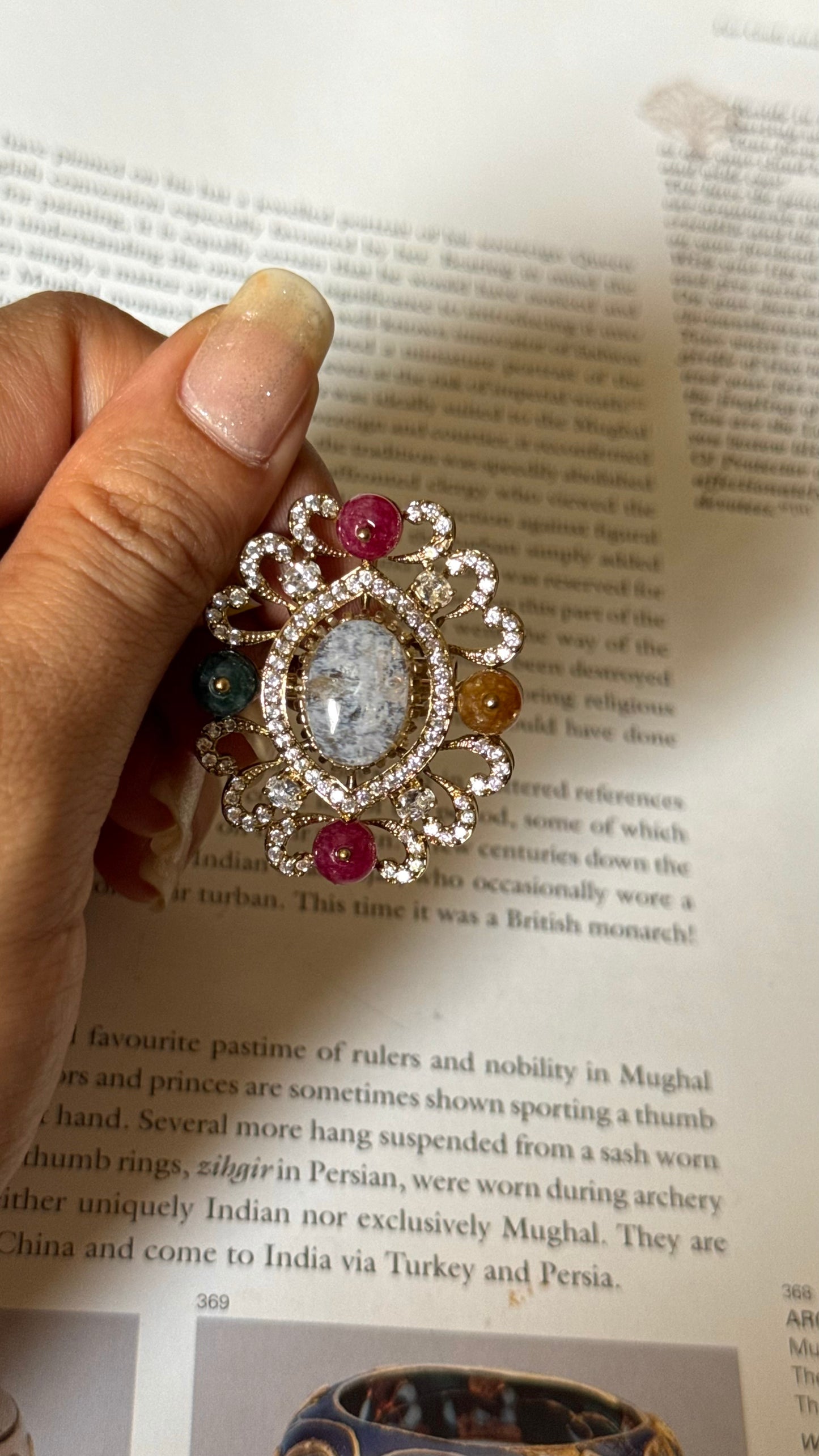 Sabyasachi inspired floral adjustable ring