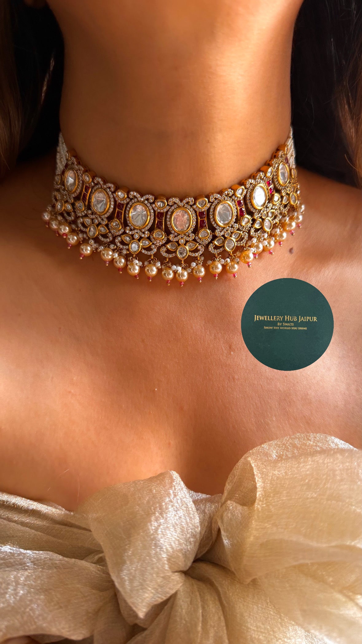 Panna mint moissanite designer choker set choker set