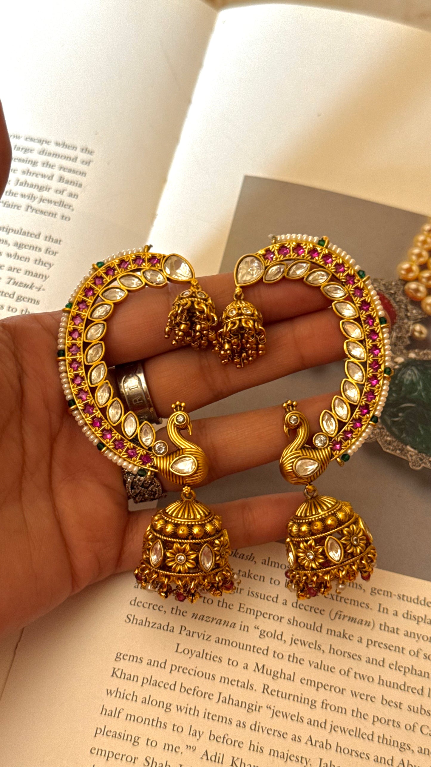 Ruby dual dual jhumki earcuff
