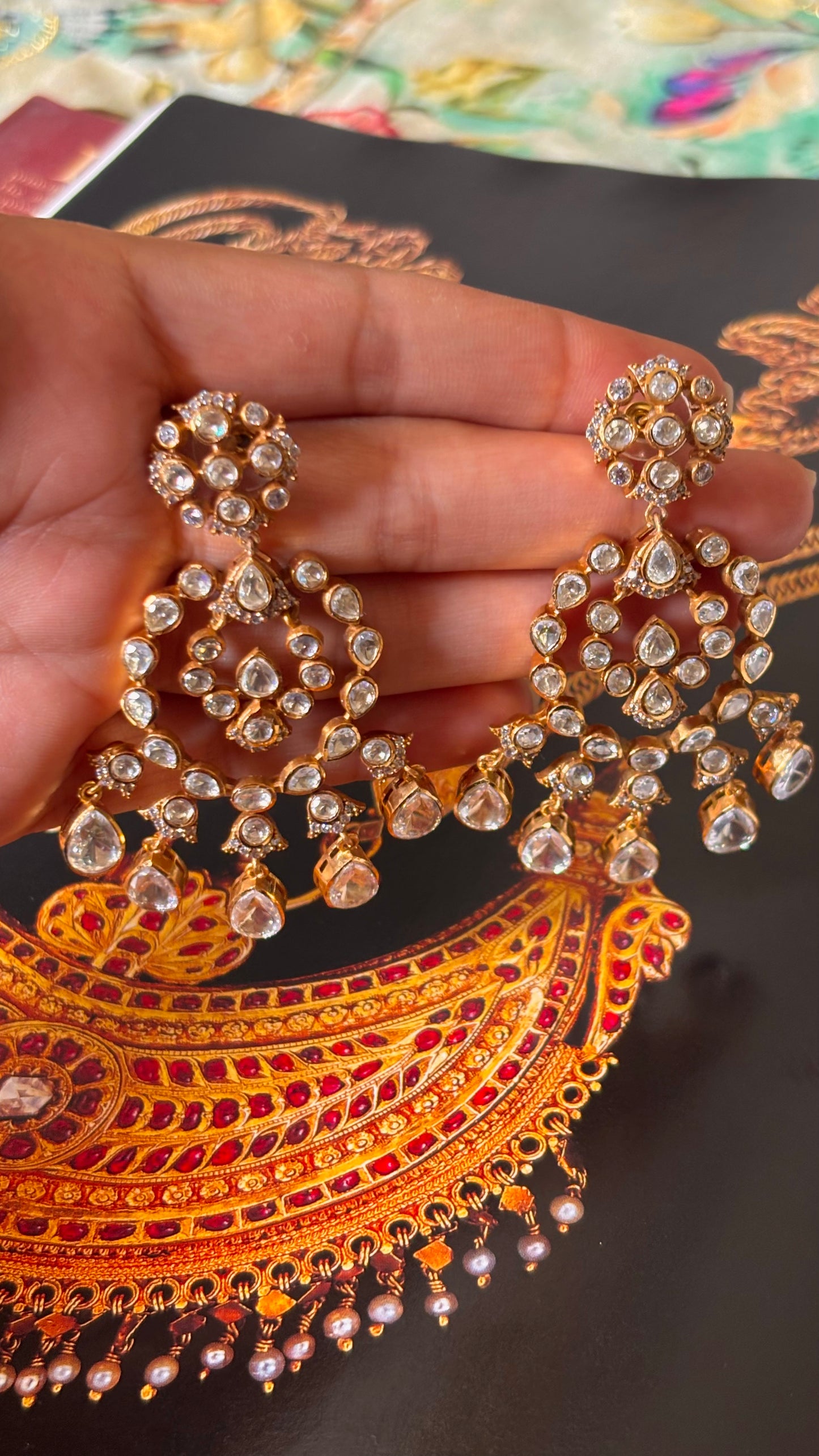 Peeli polki Moissanite Earrings