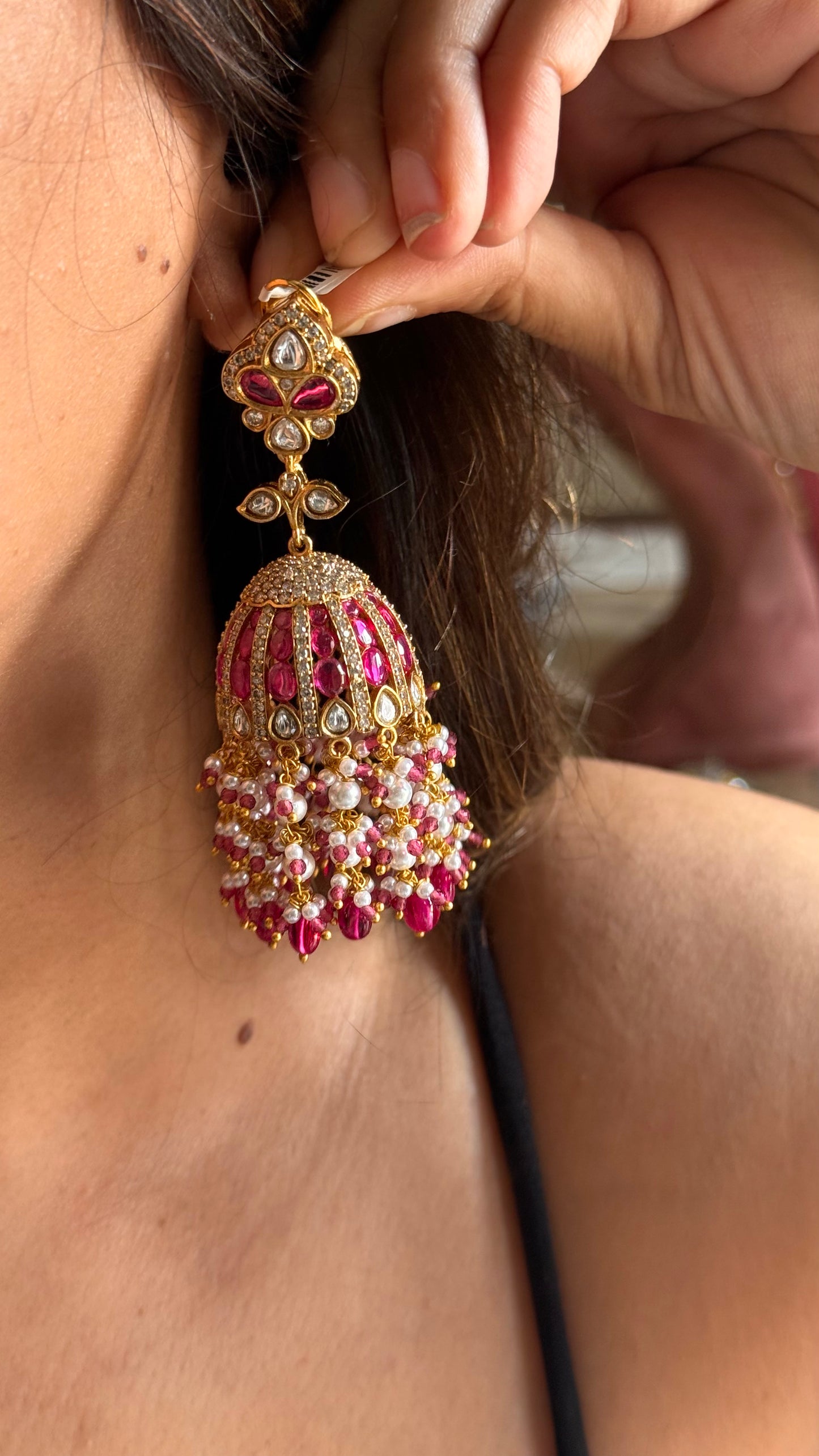 Ruby heritage jhumka