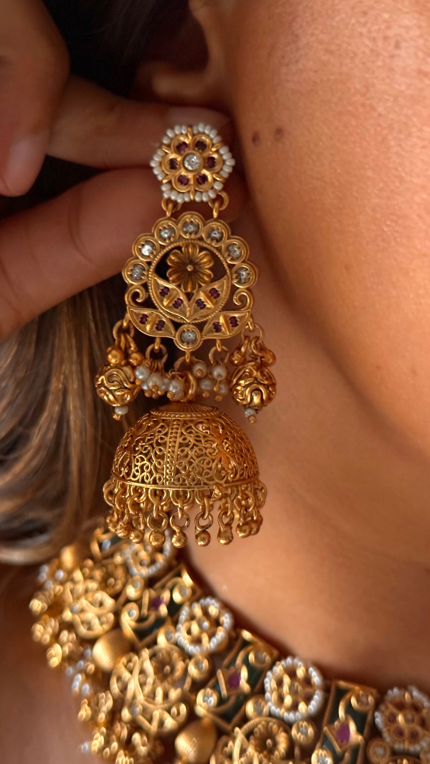 Heritage floral nakashi rajwada gold Necklace