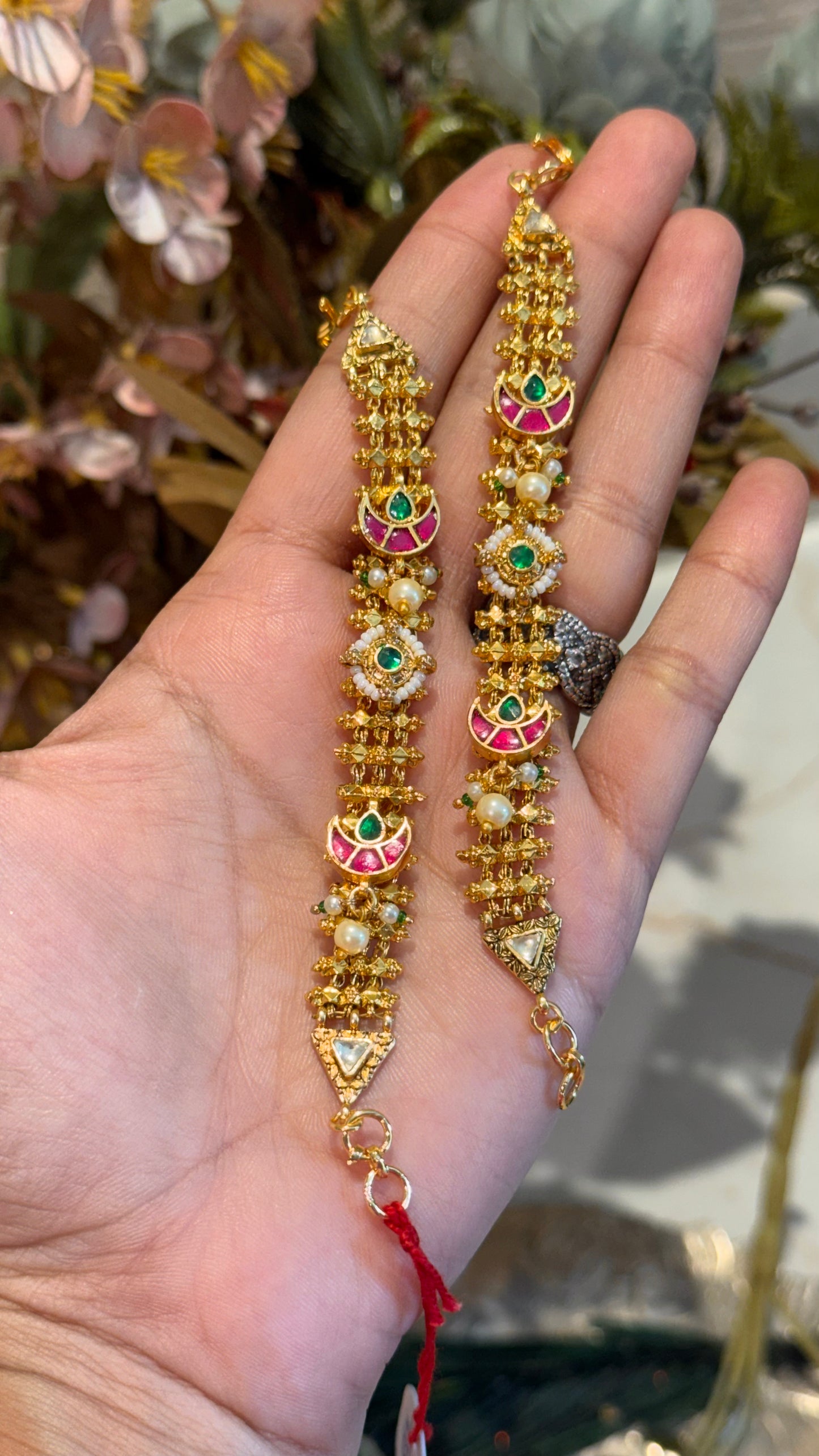 Paachi work handmade heritage earchain