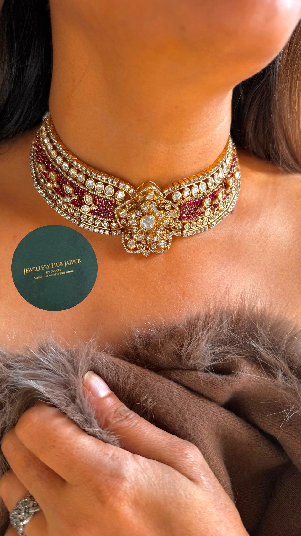 Rose rani pink choker