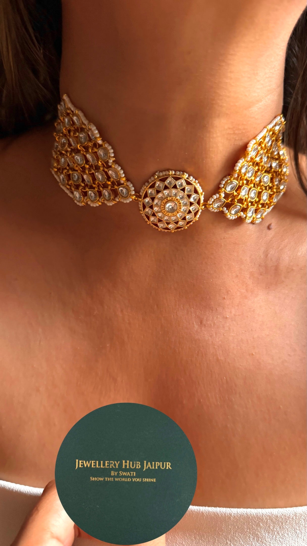 Floral real moissanite designer Necklace