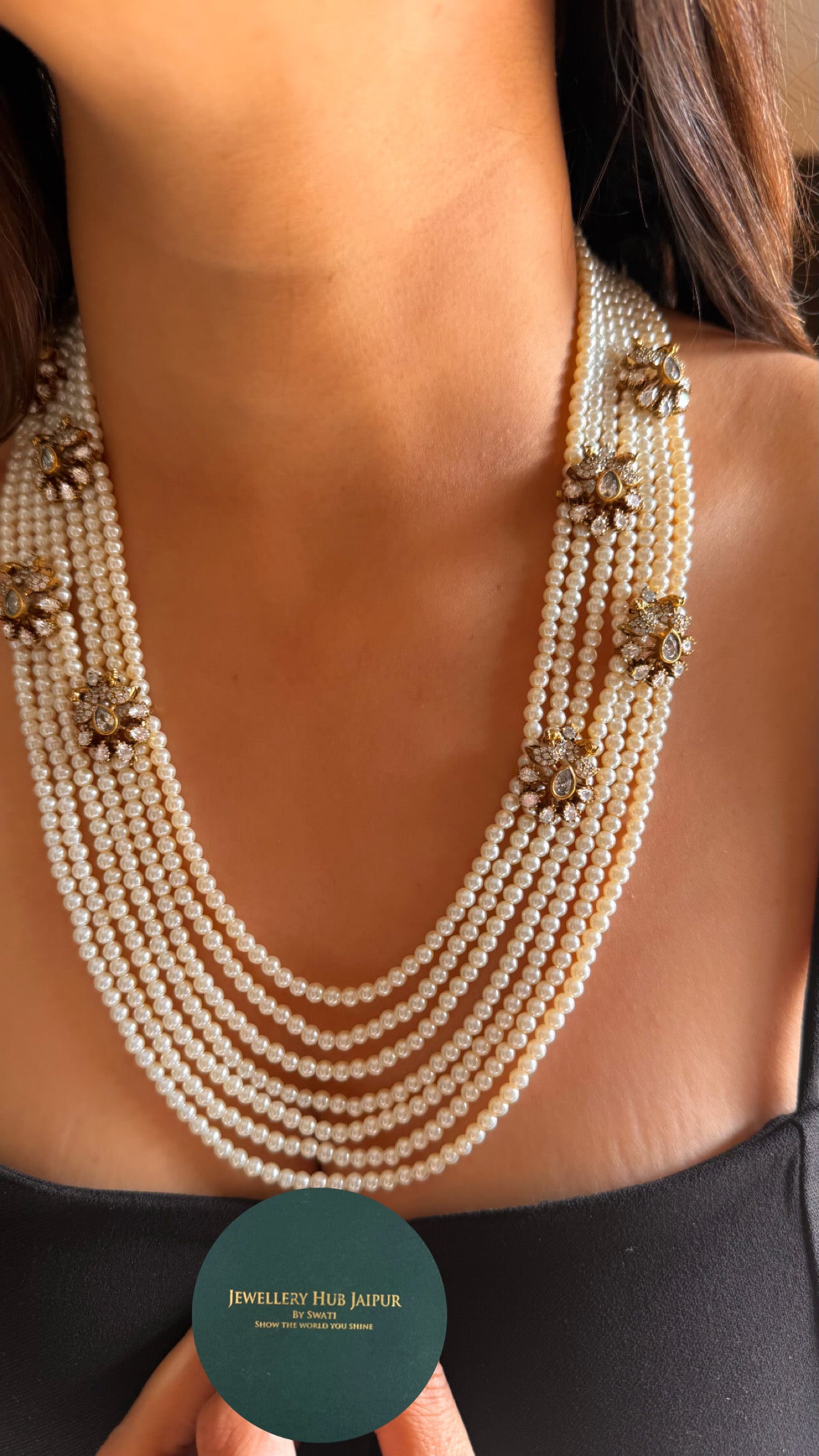 off-white pearl Victorian 5 layer string