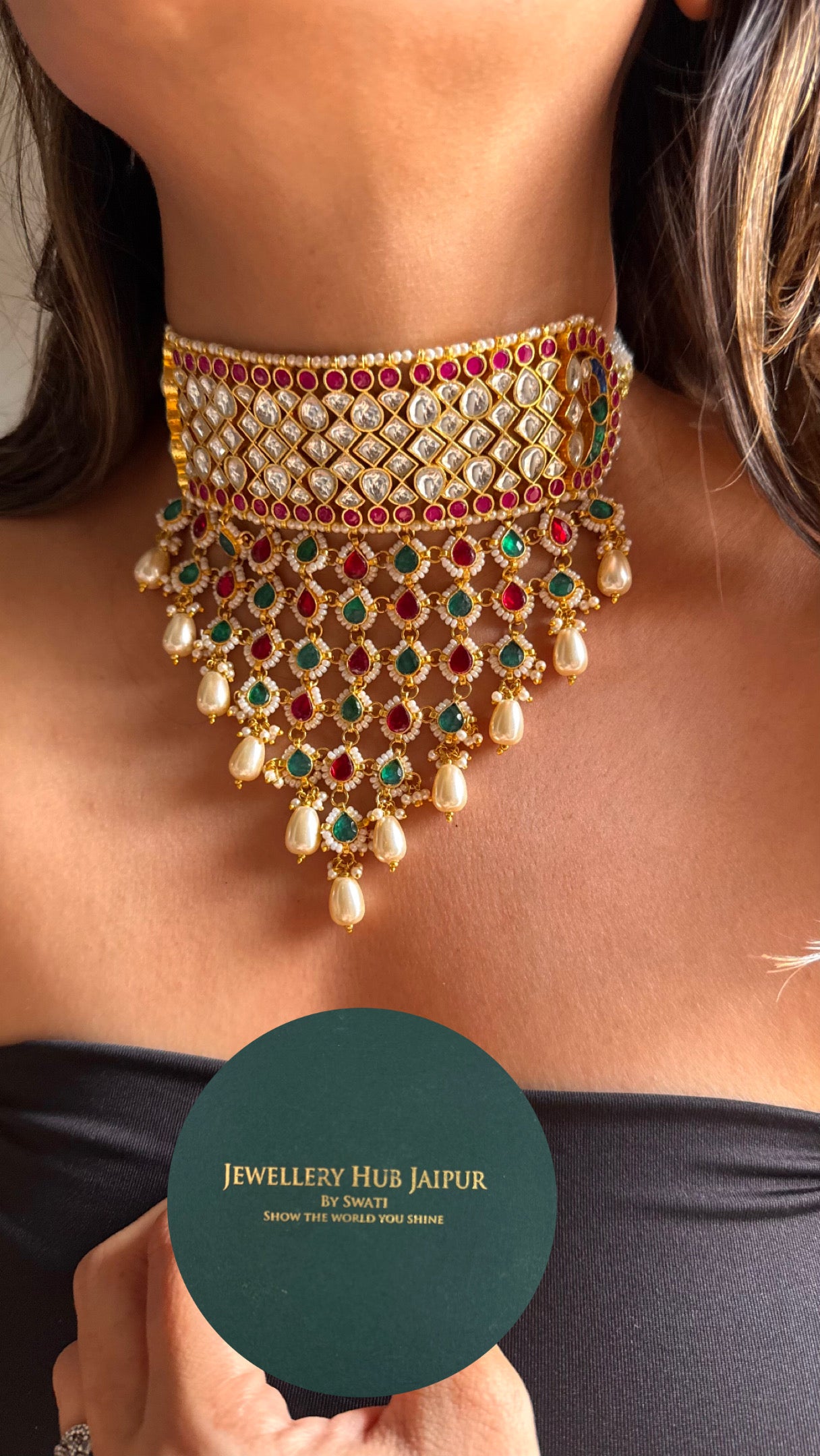 Ruby & emerald rajwada swarnkanthi jadau Necklace
