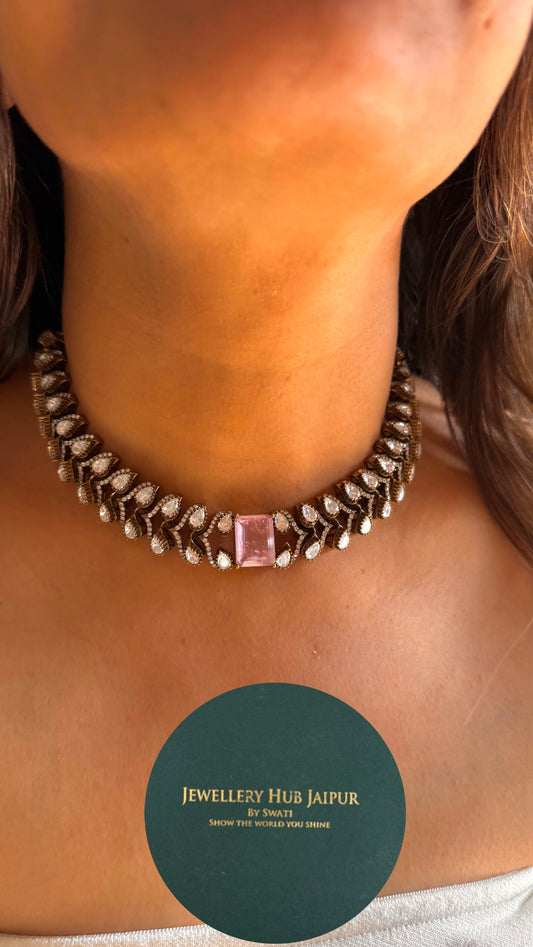 polki carat polish collar necklace