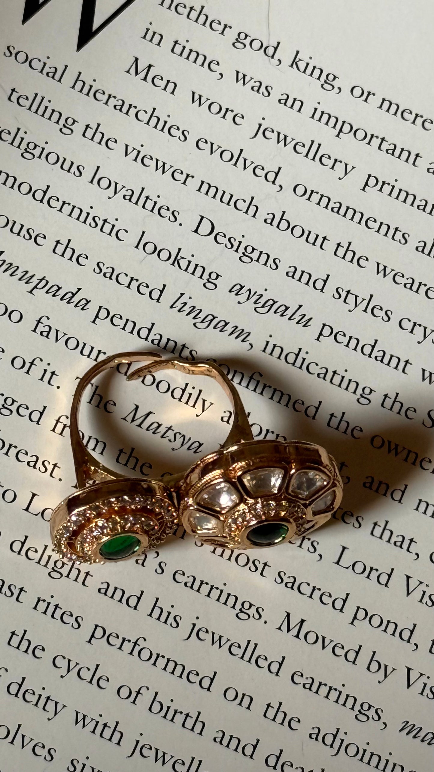 Emerald moissanite adjustable ring