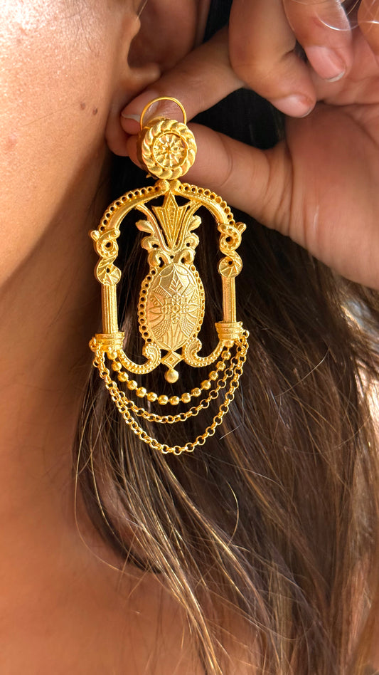24kt Dubai Gold inspired Massaba Danglers