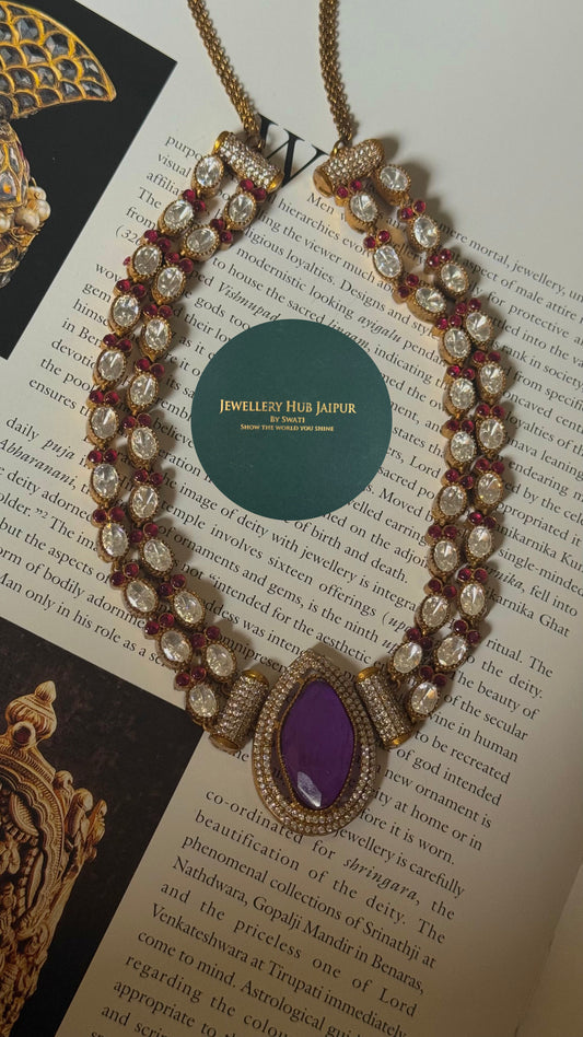 Simran tanzanite Moissanite collar set