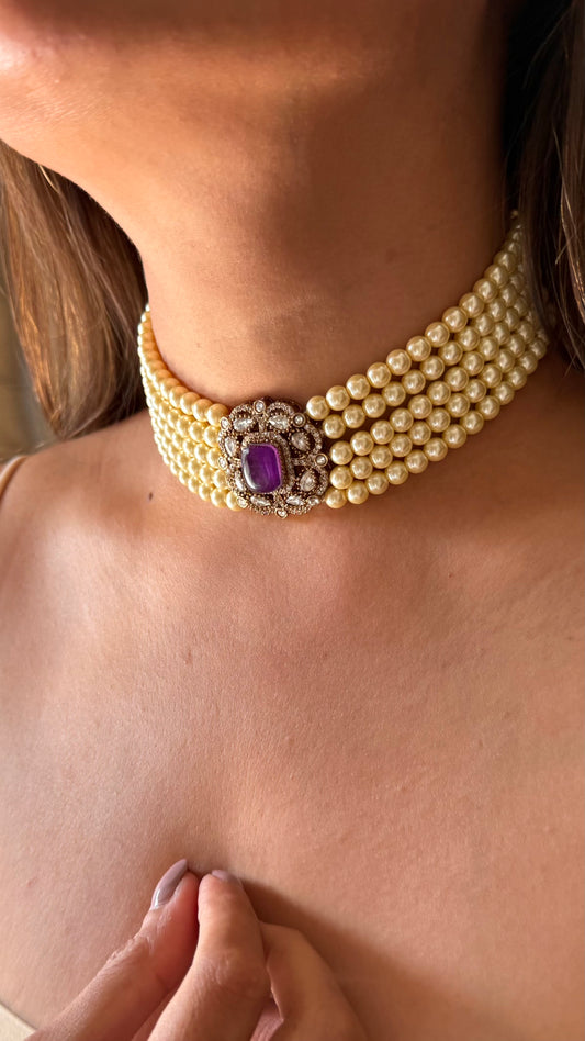 Heer Tanzanite Victorian minimalist choker