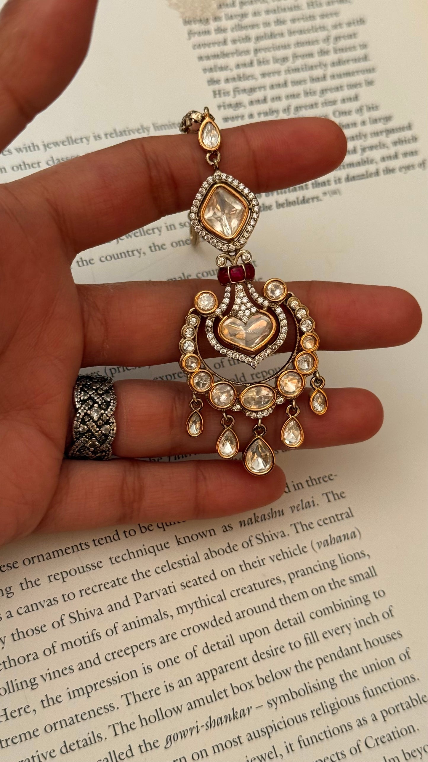 ruby uncut polki victorian Maangtikka