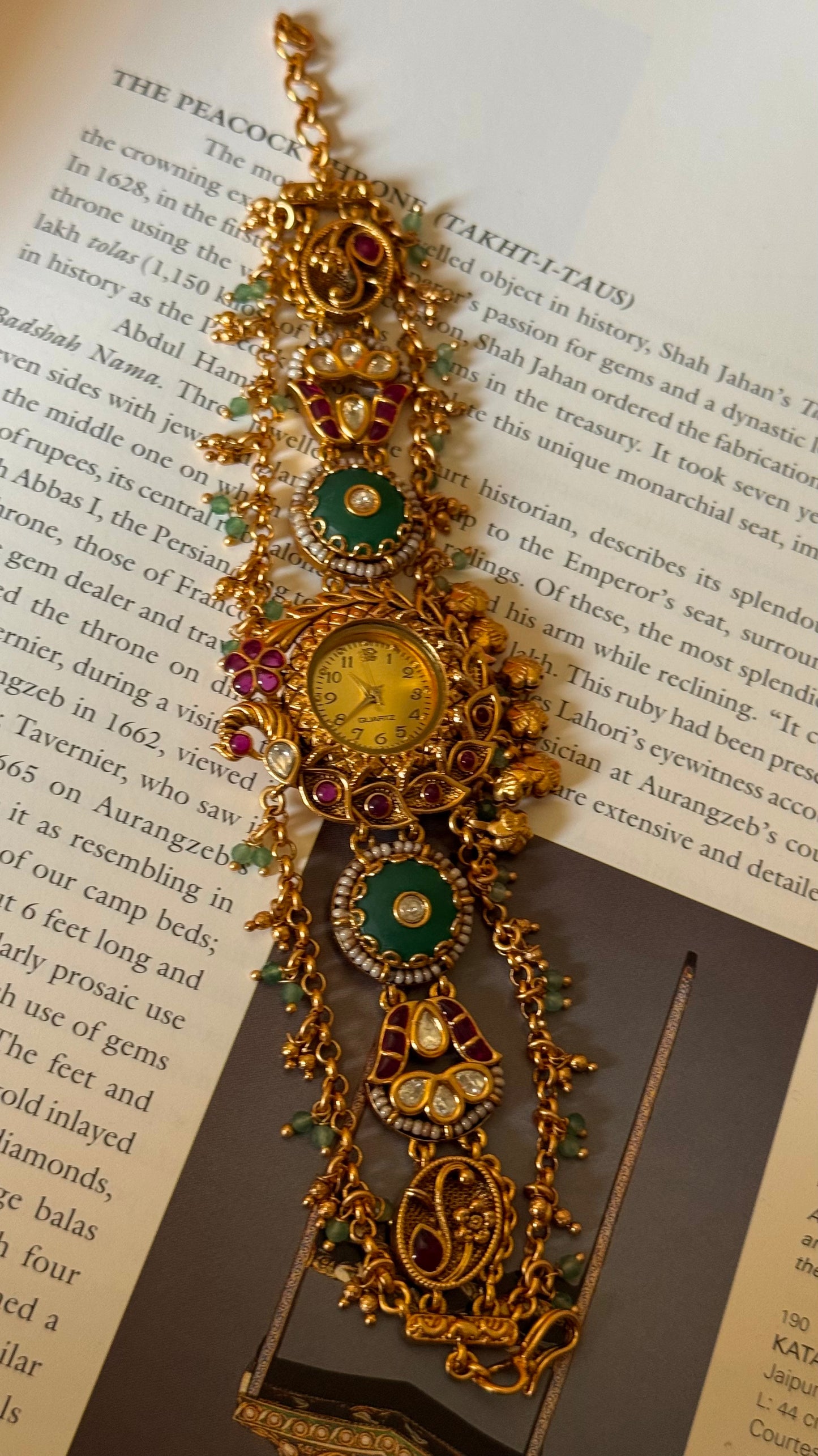 Peacock designer golden dial rajwada watch