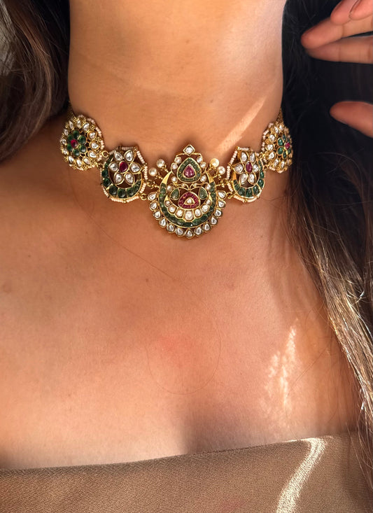 Emerald & Ruby minimalist choker