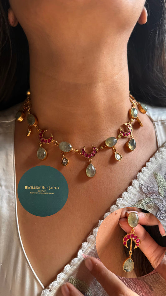 Half moon ruby Amrapali Necklace