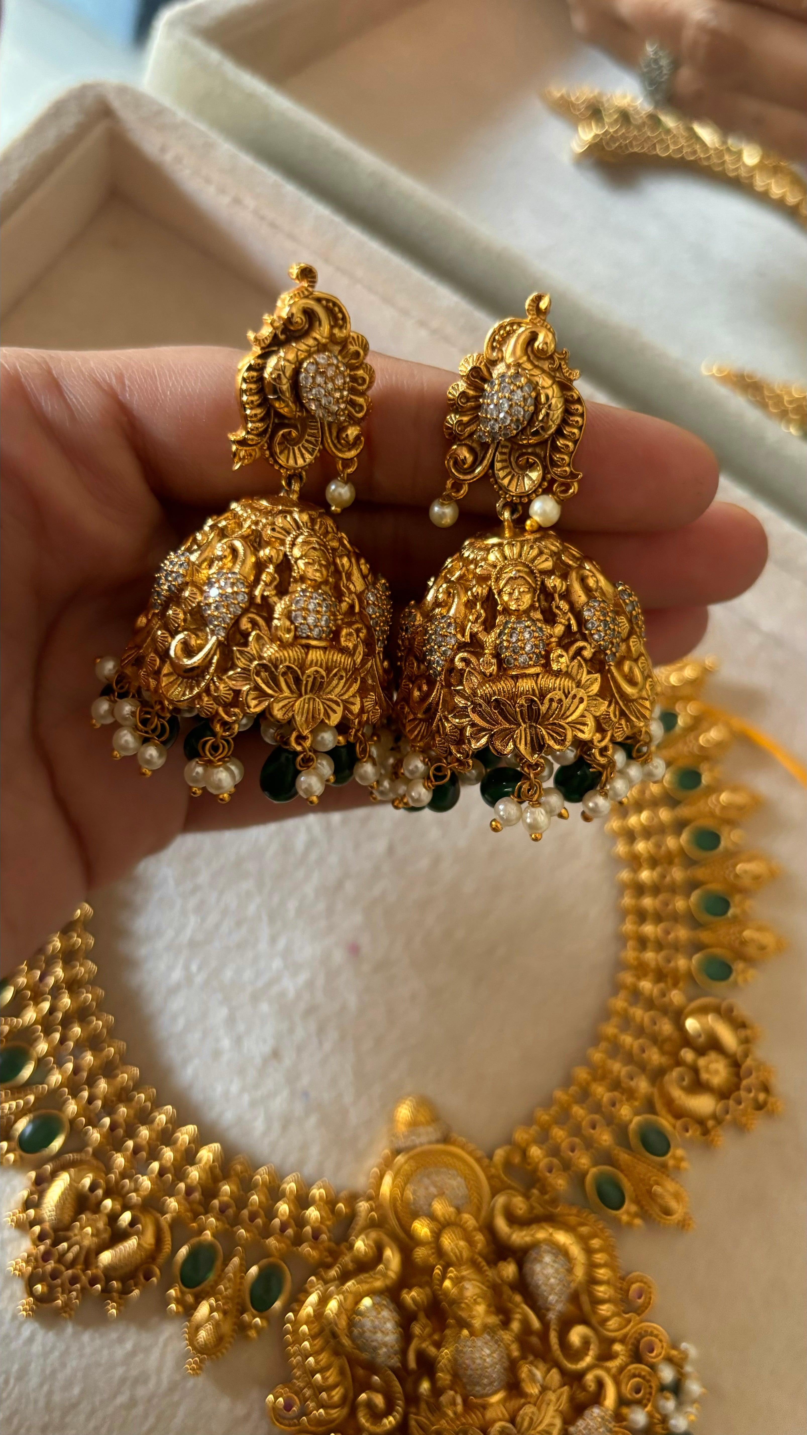 Temple jewellery with earrings