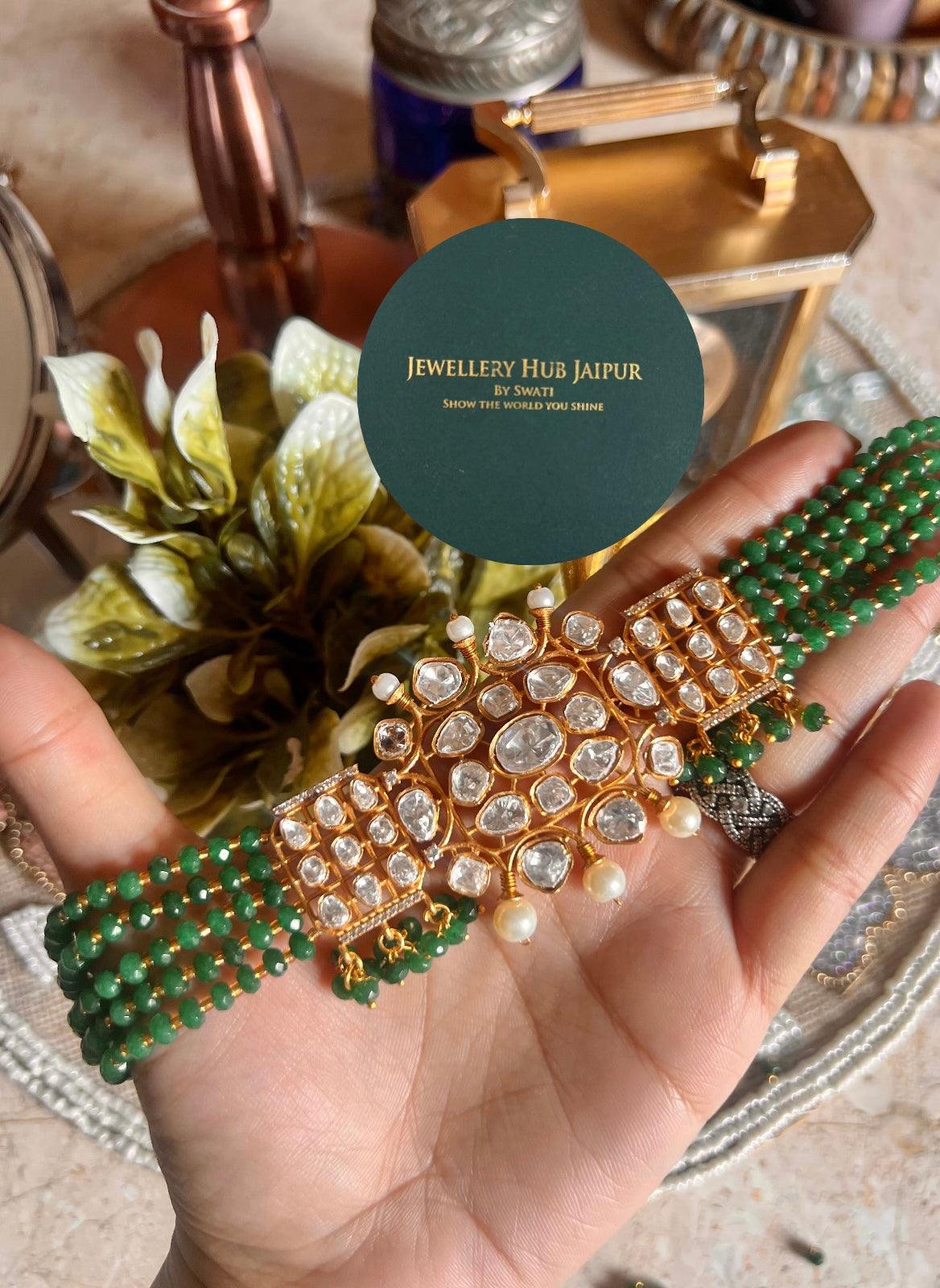 Moissanite Emerald choker set