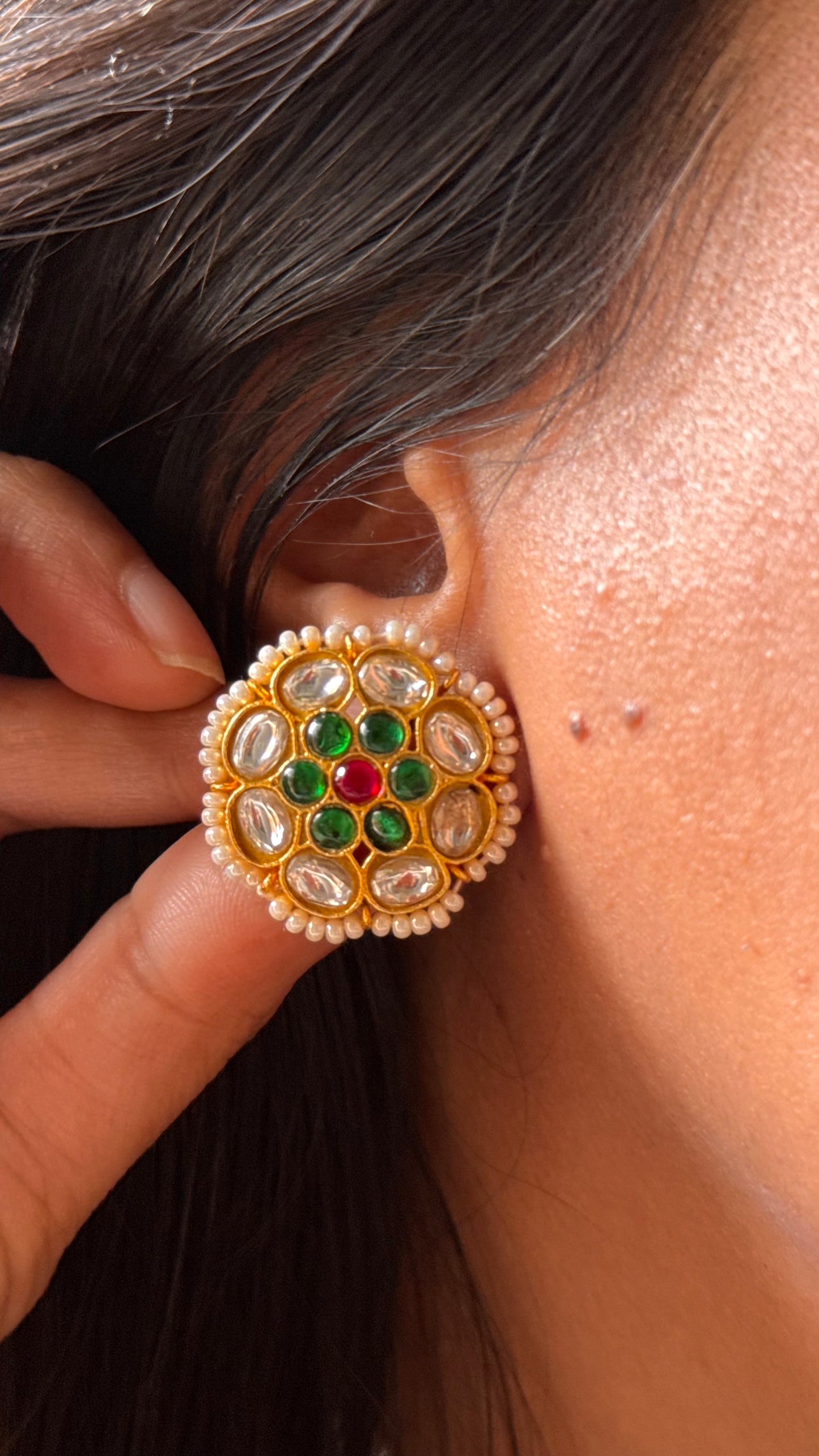 Peacock inspired pachi Kundan with pearl Necklace