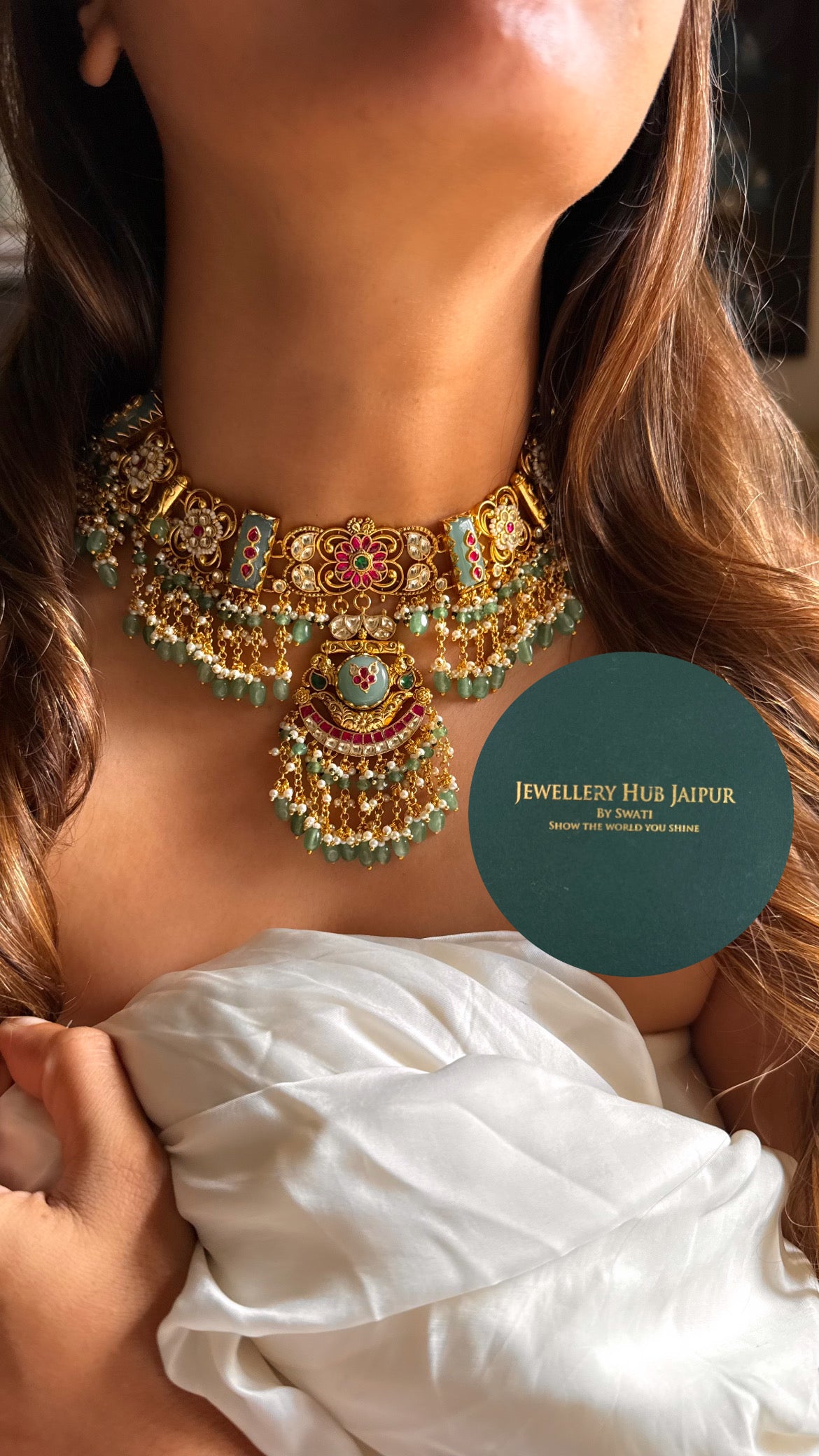 Handmade Heritage Polki bridal rajwada set