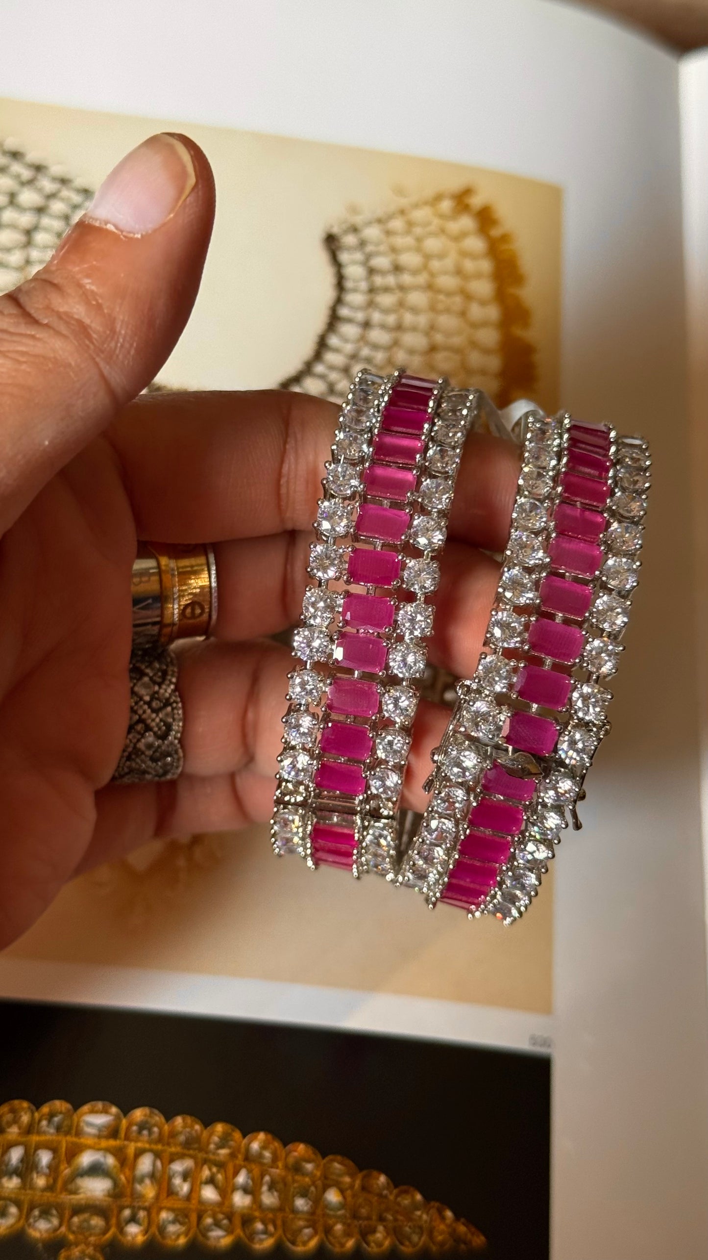Ruby diamond bangles