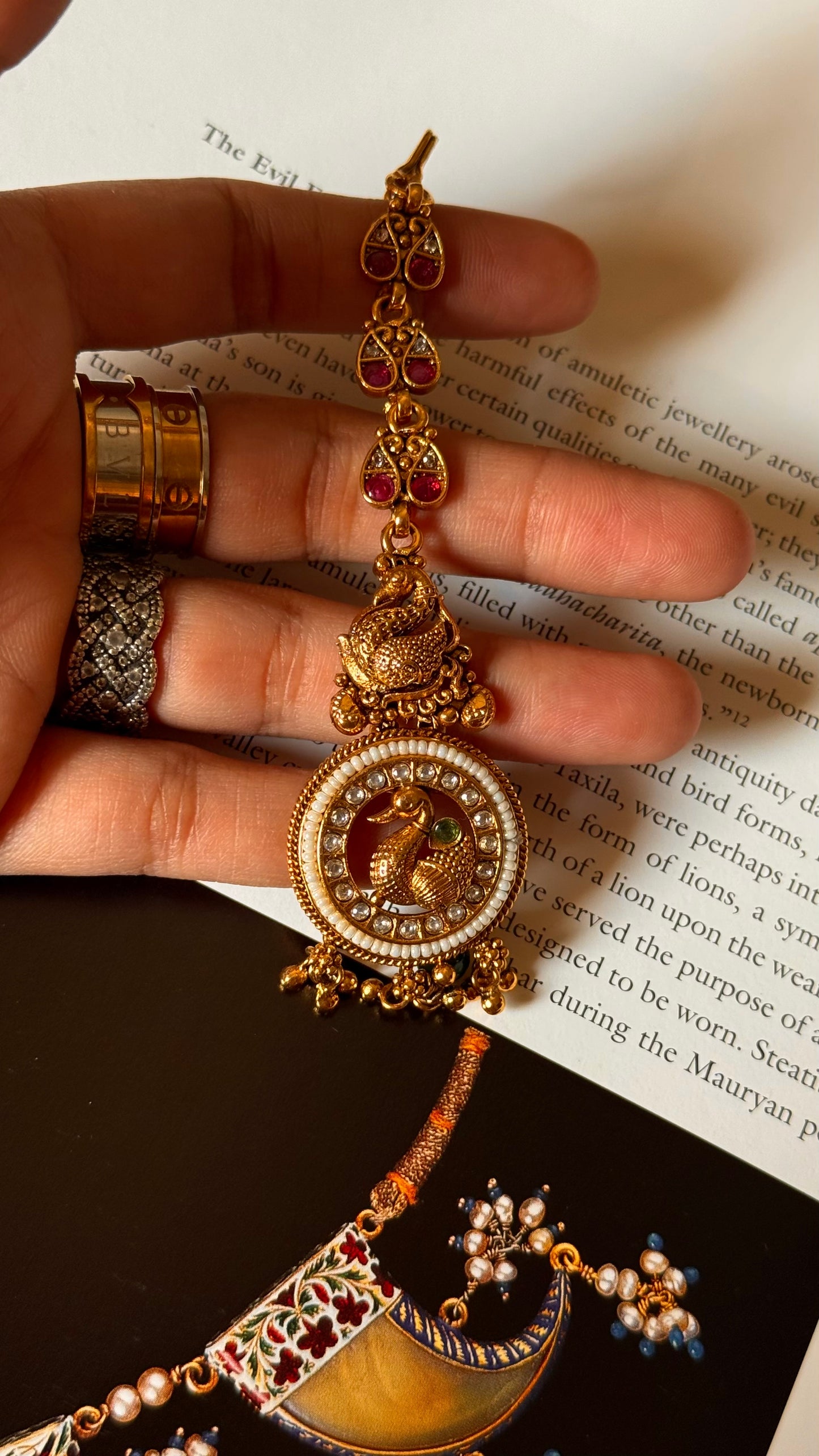 Dull gold maangtikka 2