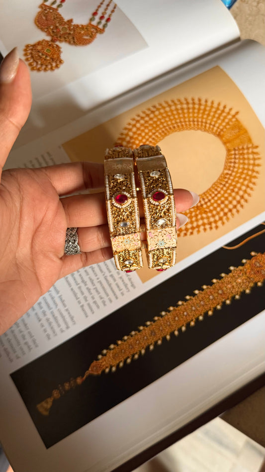 Ruby doublet rajwada openable bangle