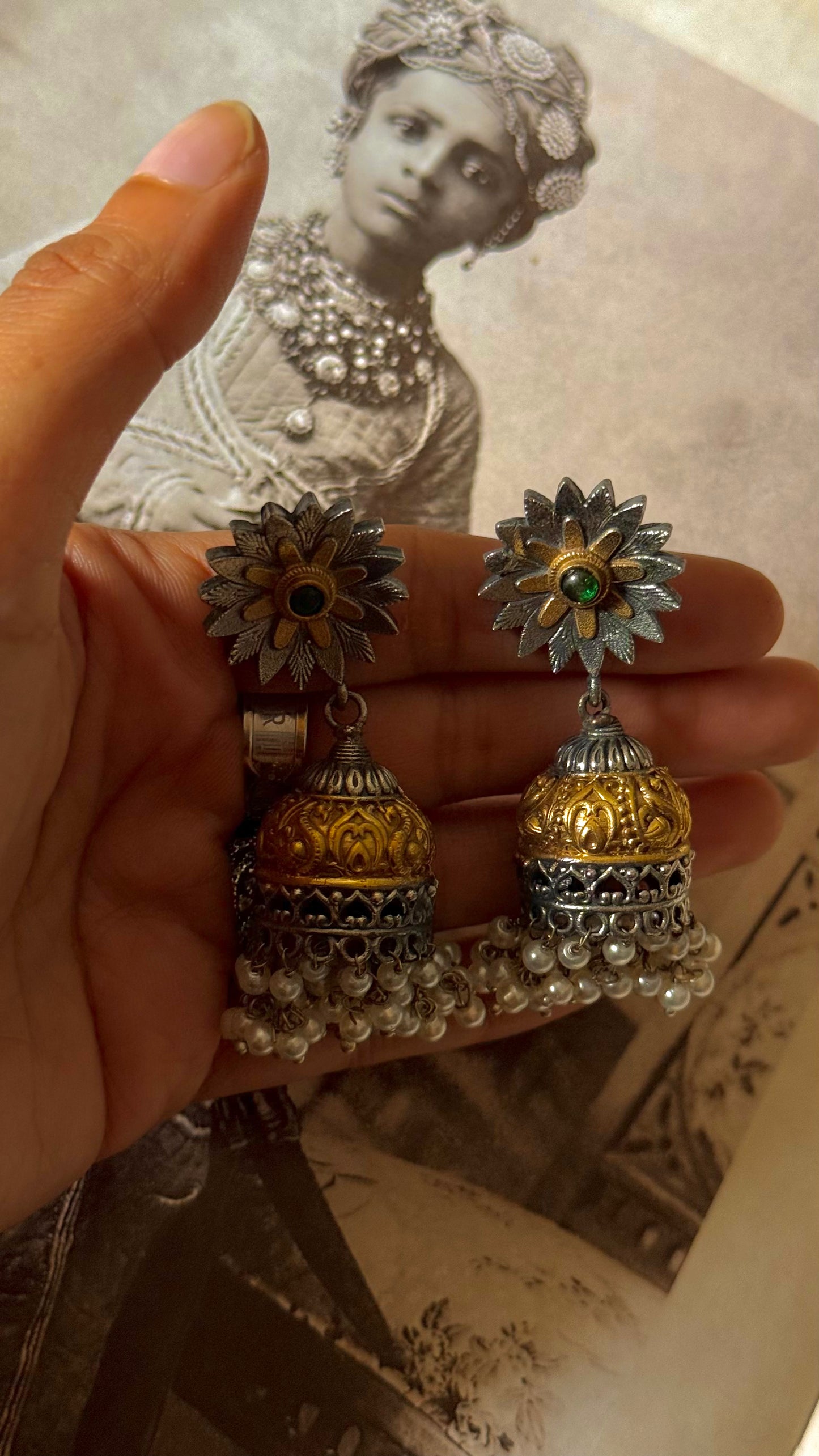 Emerald floral Garo tribal Earrings
