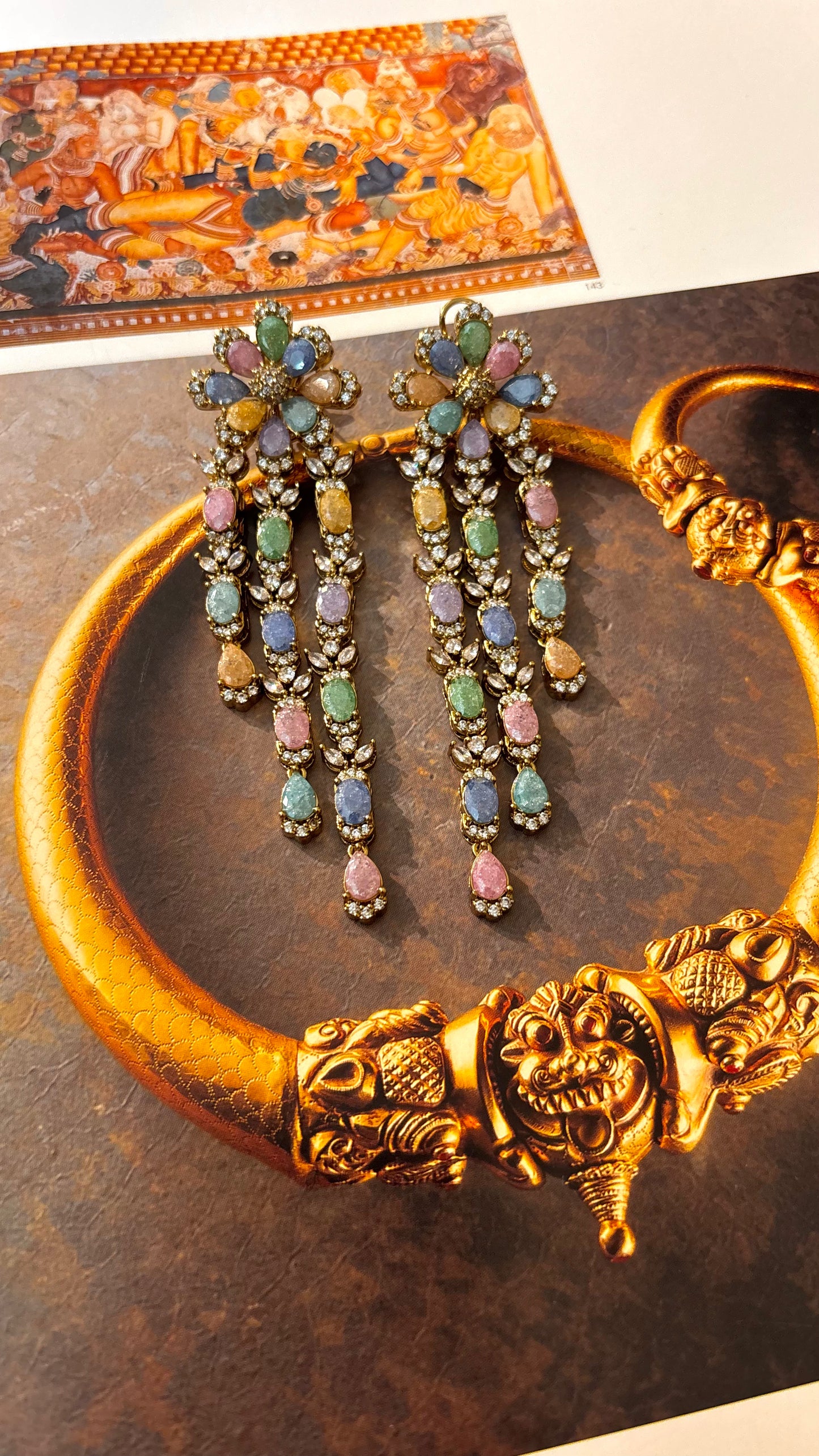 Floral Carnival long danglers (mixed color)