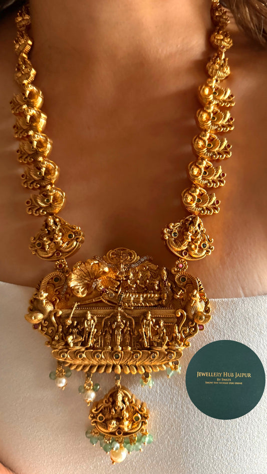 Lord vishnu inspired temple nakashi heritage Necklace
