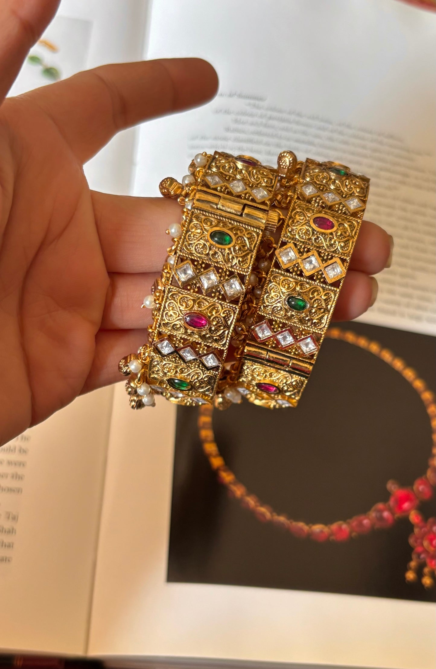 Rajwada ruby & emerald bangles