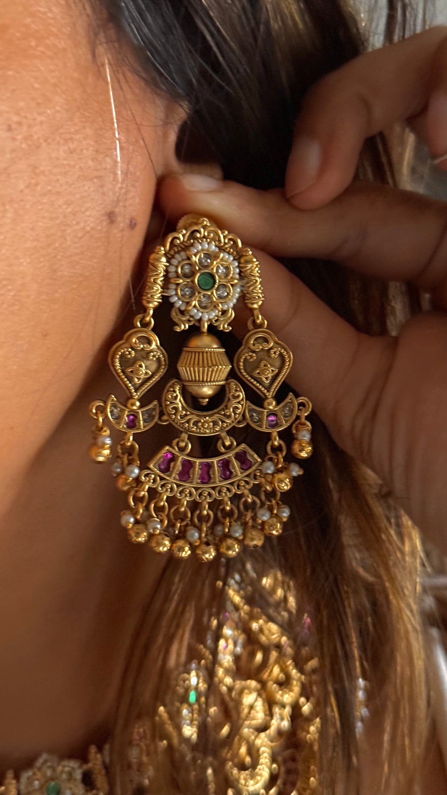 Gold rajwada jadau heritage bridal Necklace