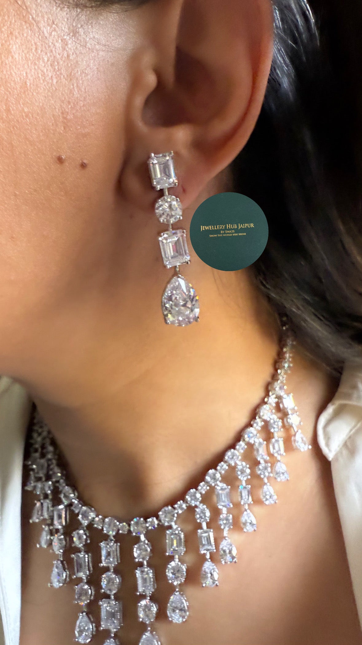 CZ diamond designer necklace