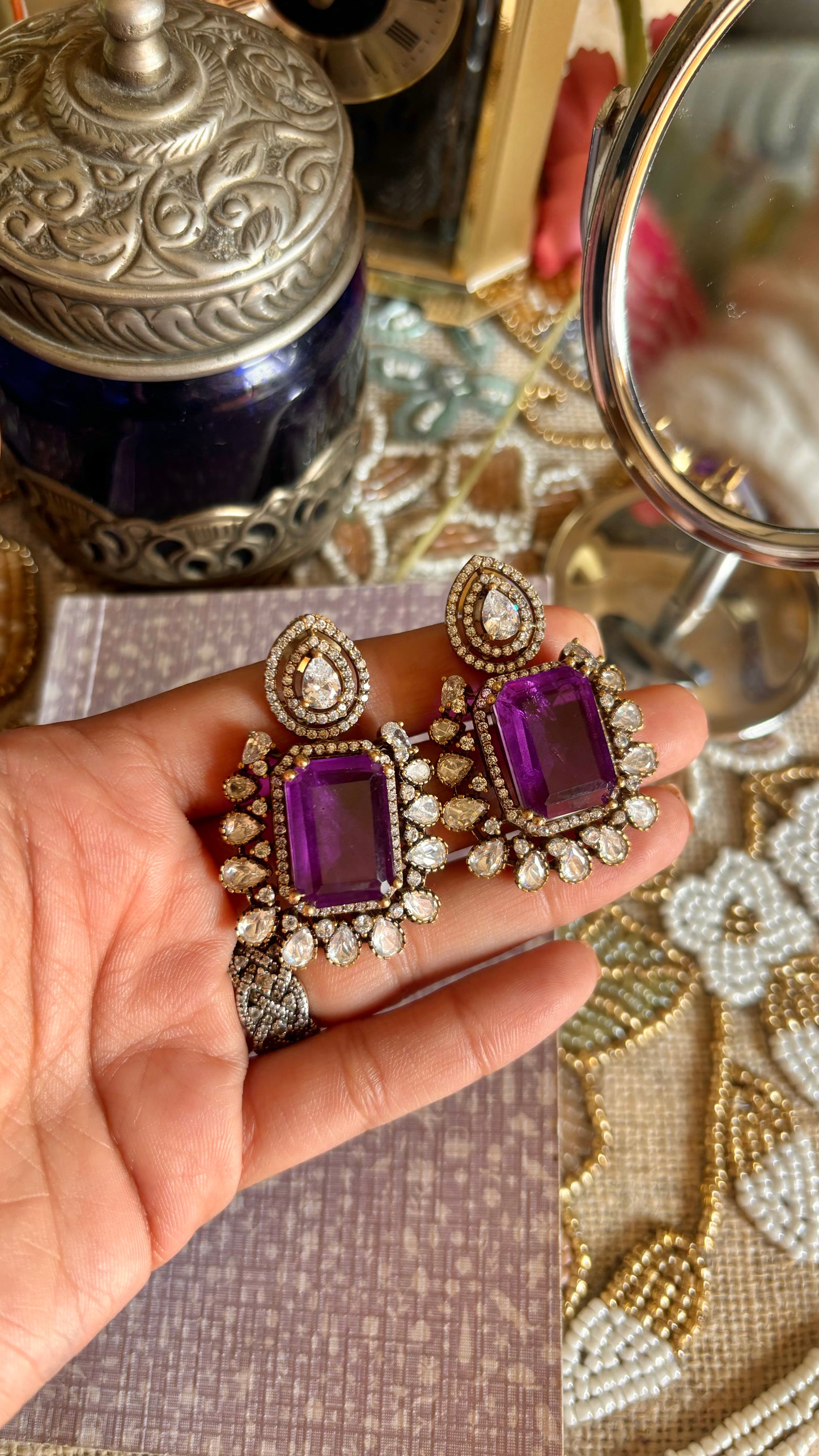 Preet Tanzanite necklace with earrings