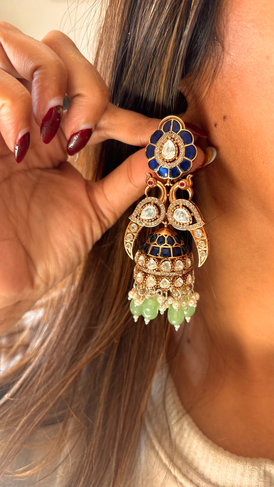Daaniya Rajwada moissanite Victorian Jhumka