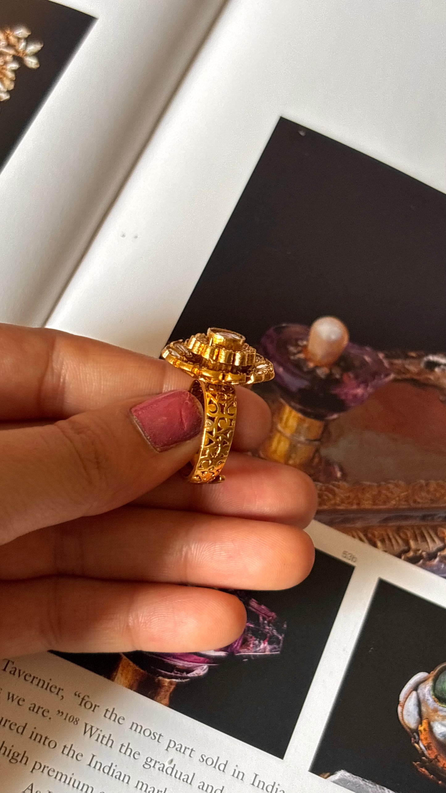 Real moissanite floral ring