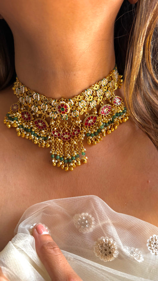 Heritage Paachi Polki designer choker