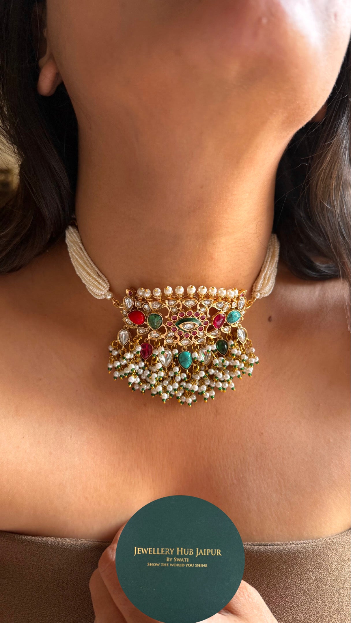 Minimalist multicoloured choker necklace