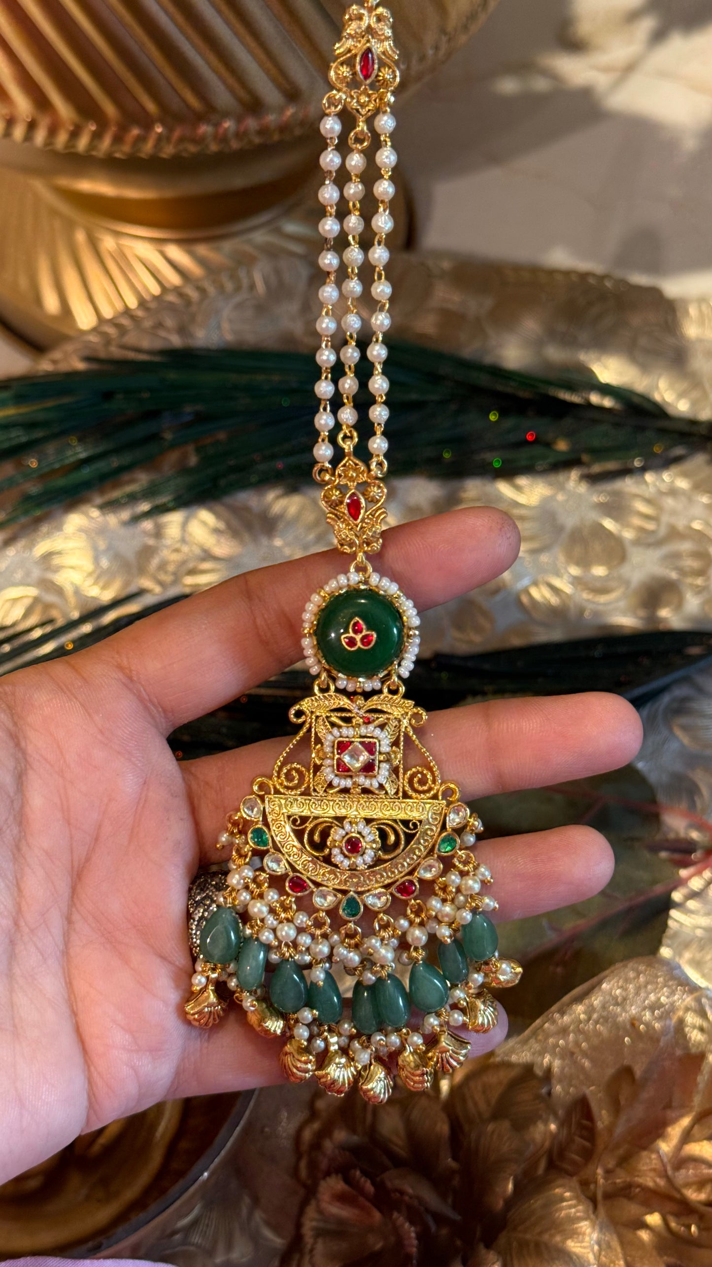 Heritage inlay work handmade chandbali