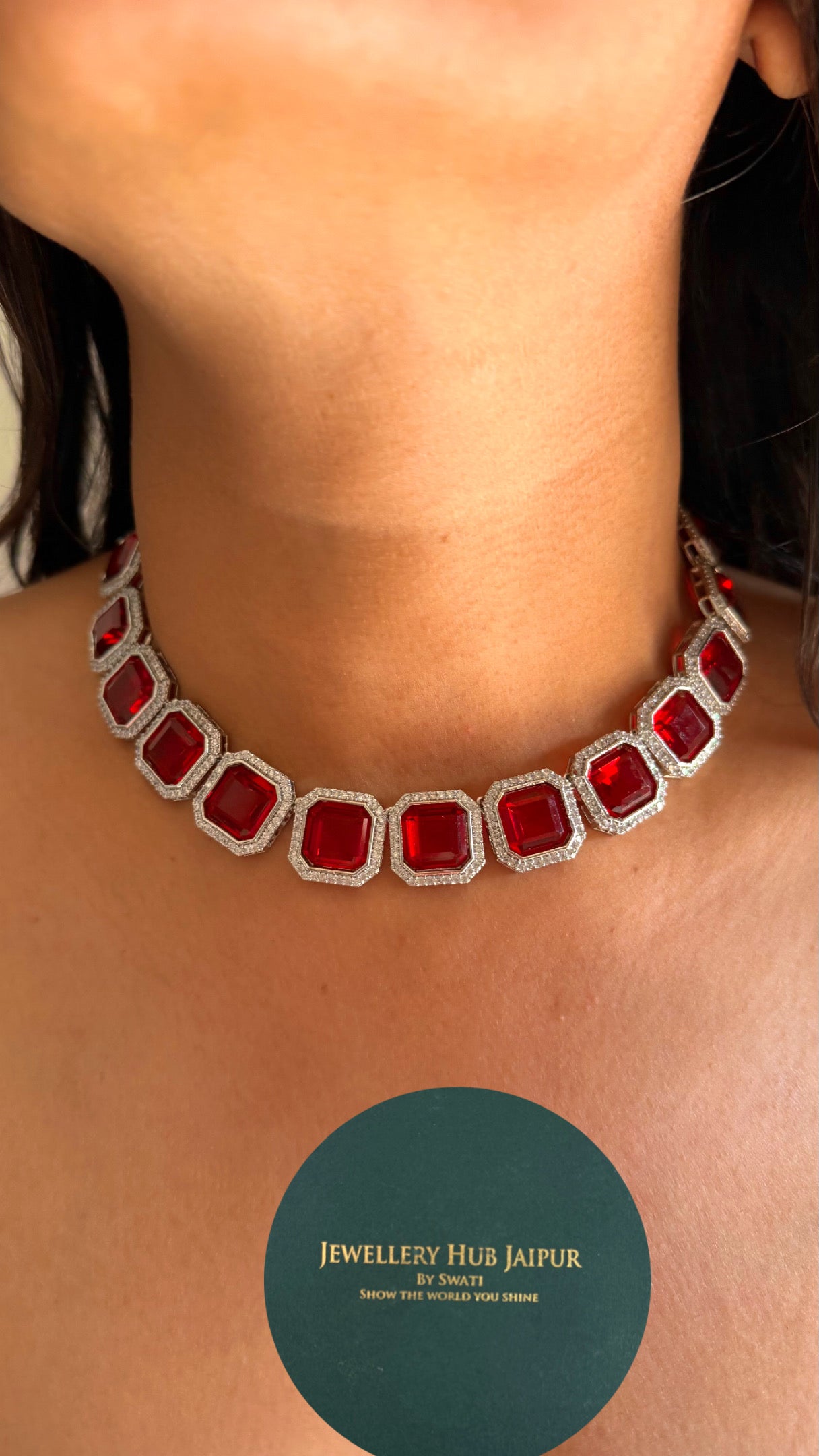 Ruby minimal rhodium polki set
