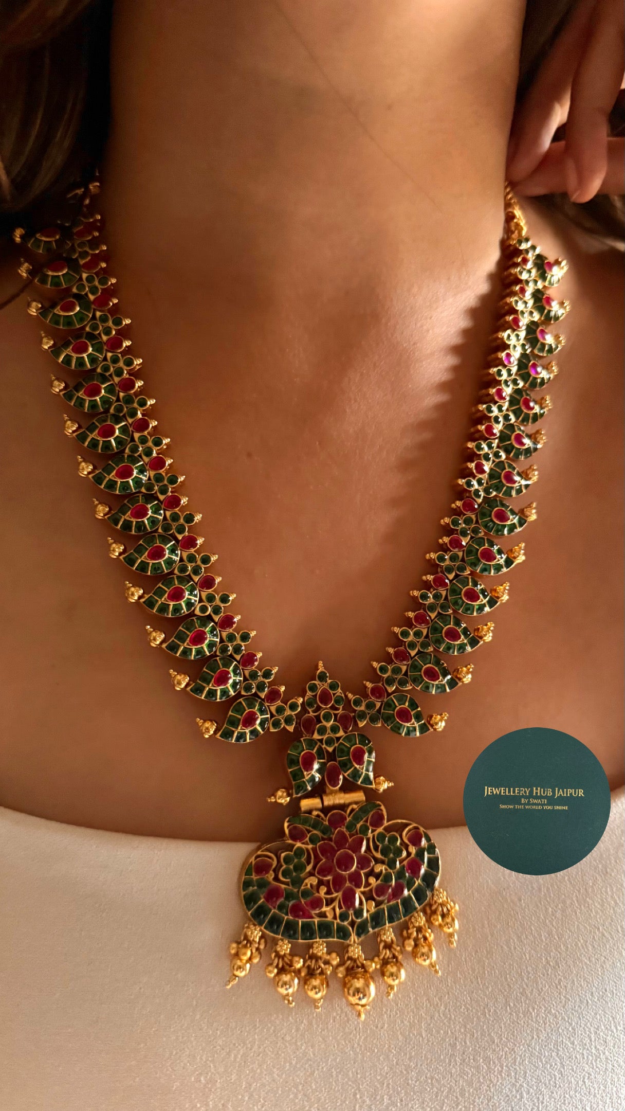 Real camp dual side wearable paachi Necklace