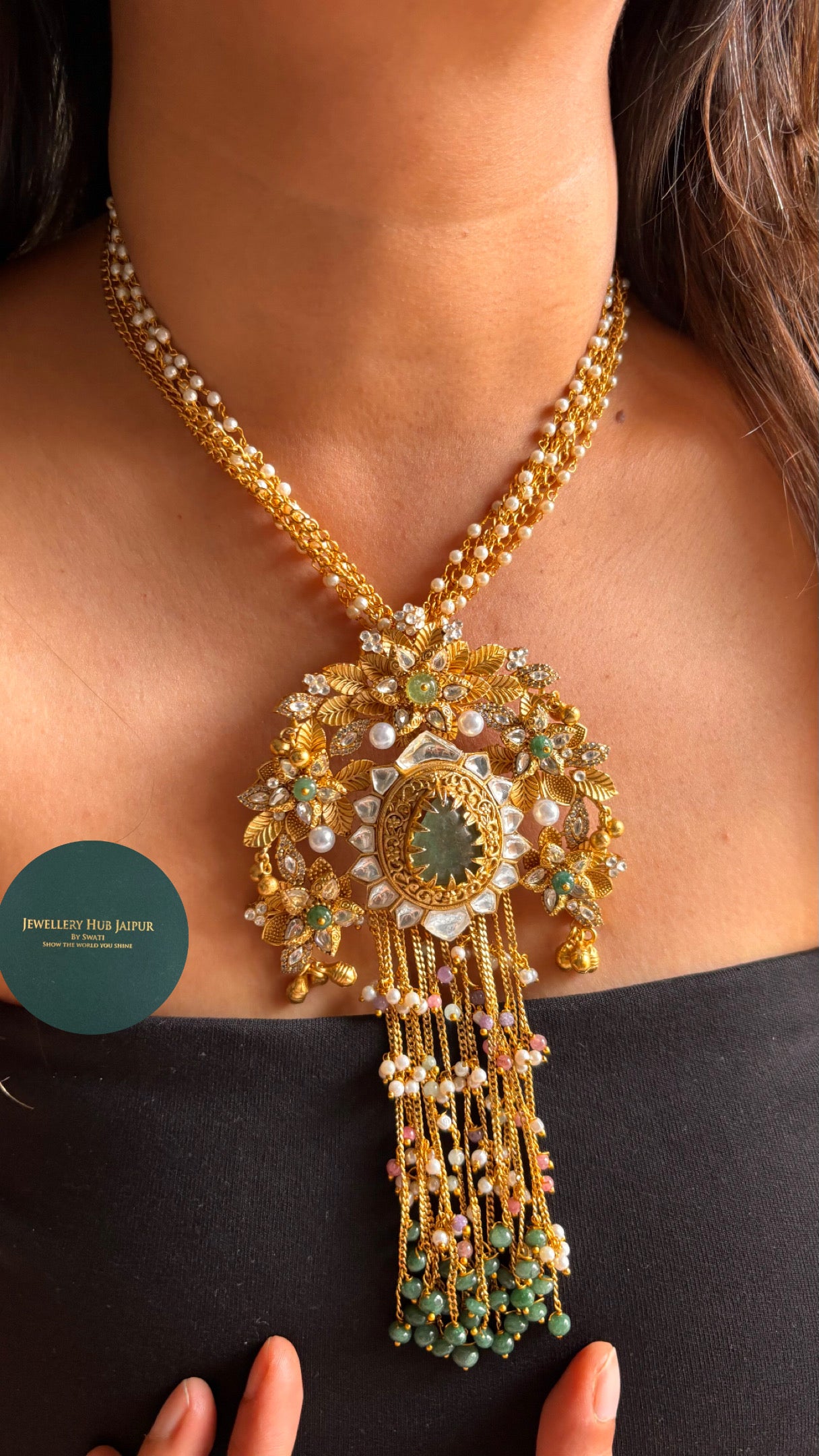 The royal medallion cascade amrapali Necklace