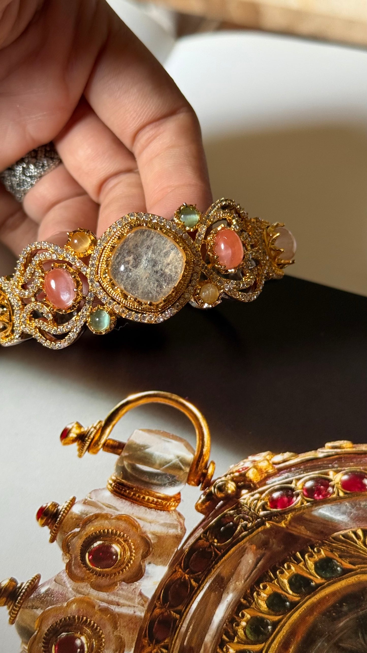 Navratna doublet designer bracelet