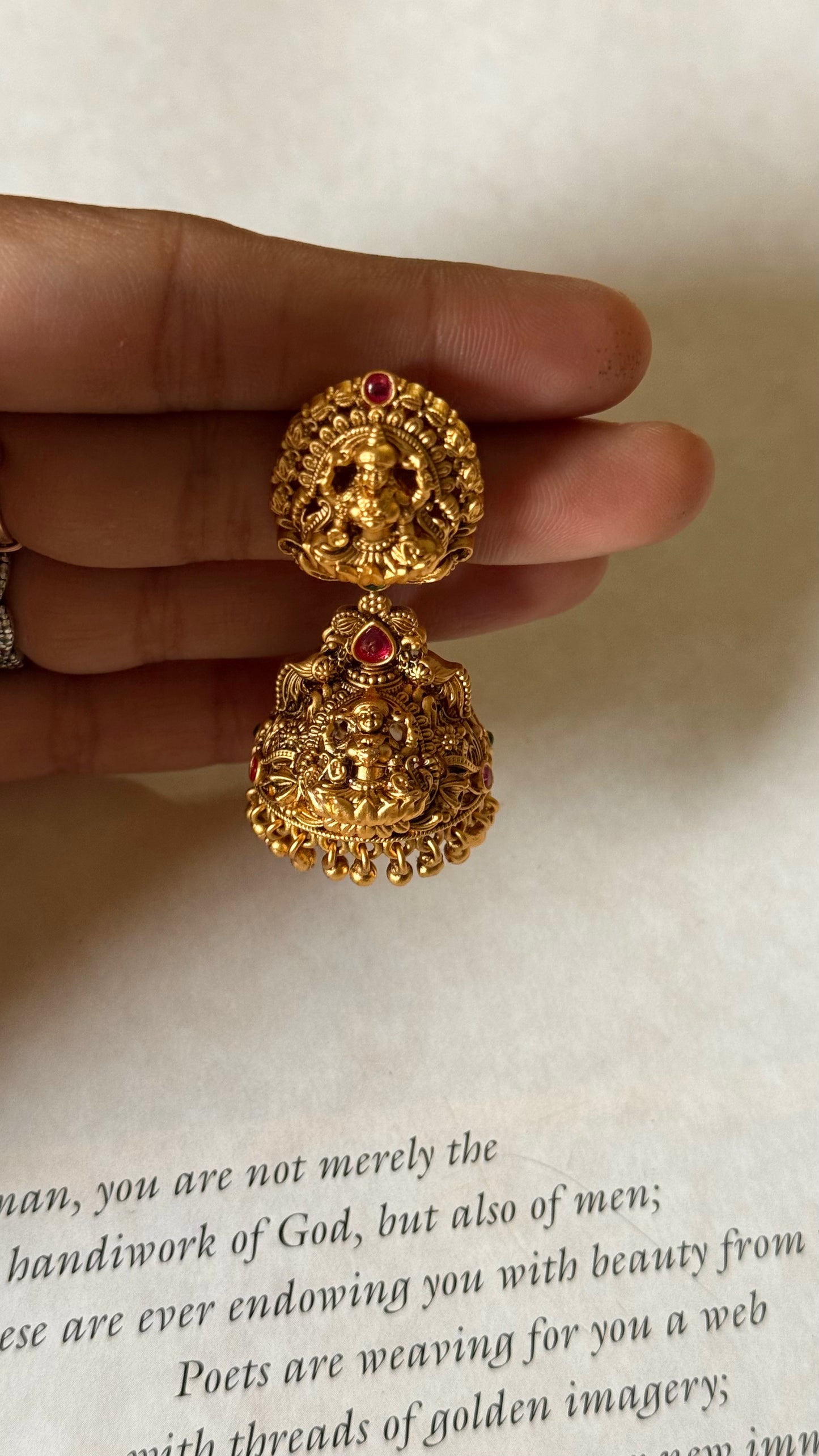 Goddess laxmi rani pink jhumke