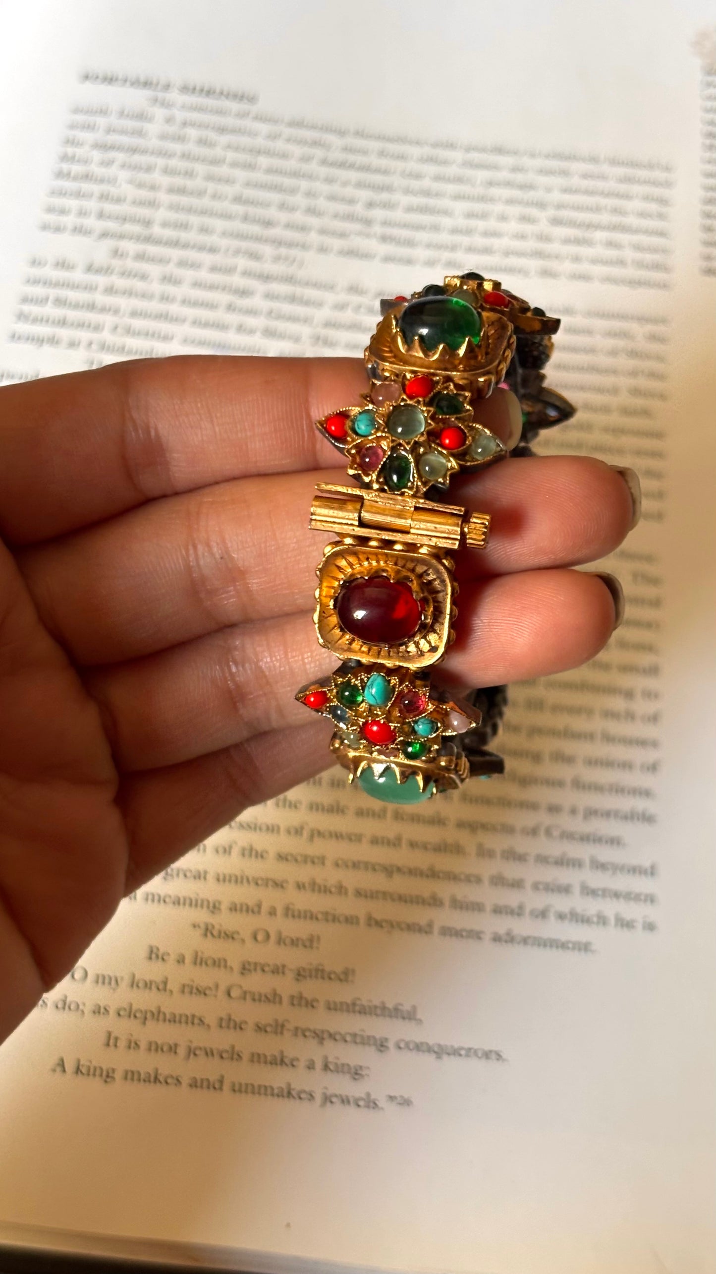 Multicoloured dark gold polish navtana bangles