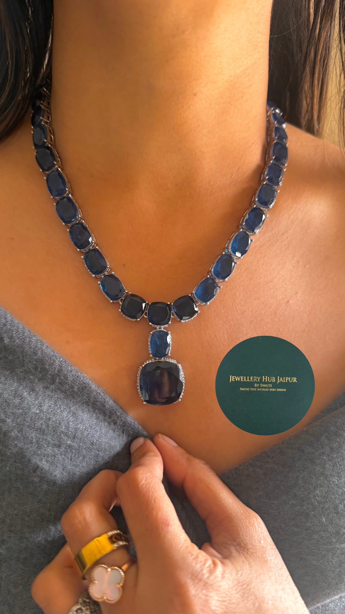 Sapphire cocktail necklace