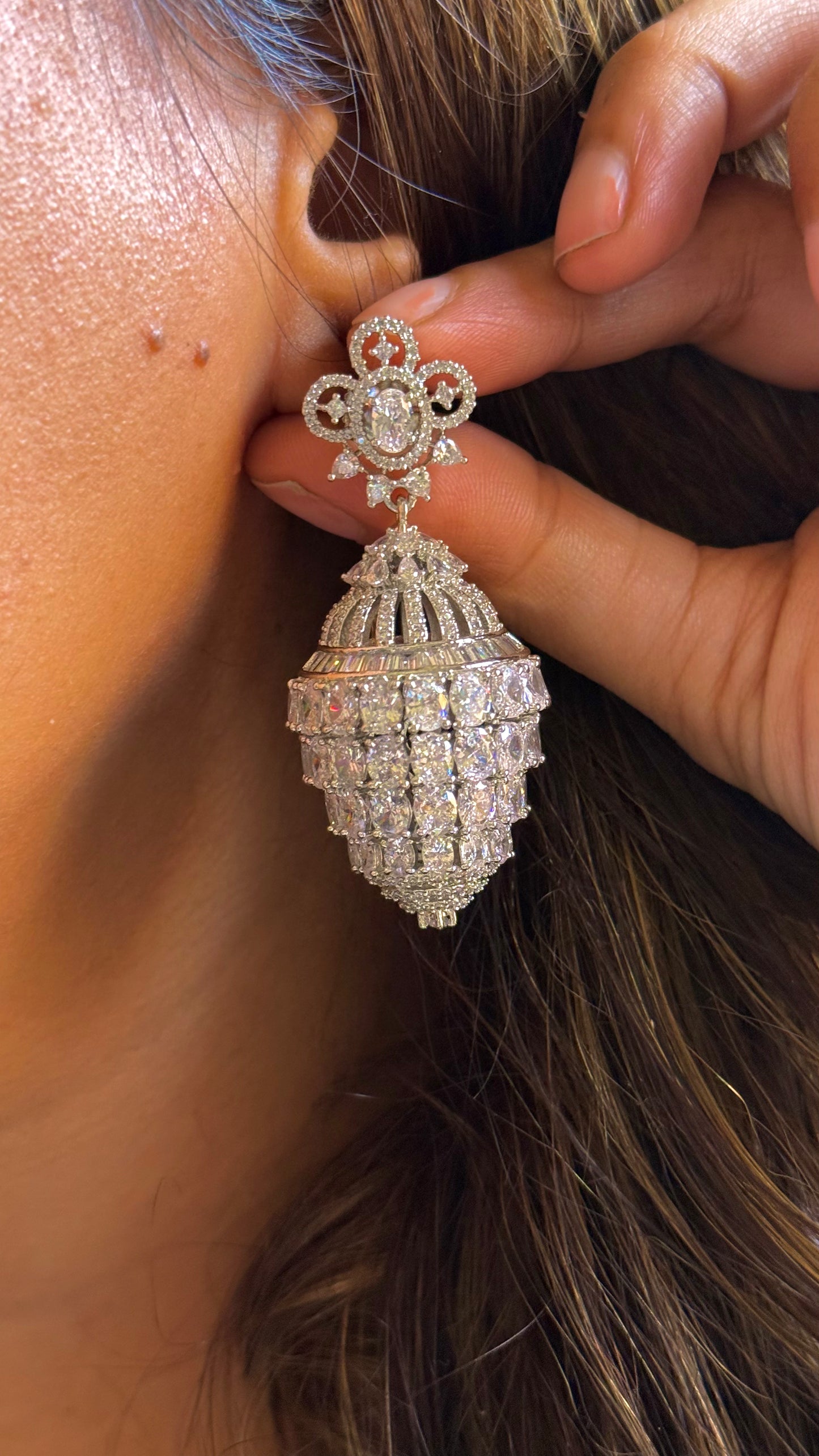 CZ Diamond Designer Danglers