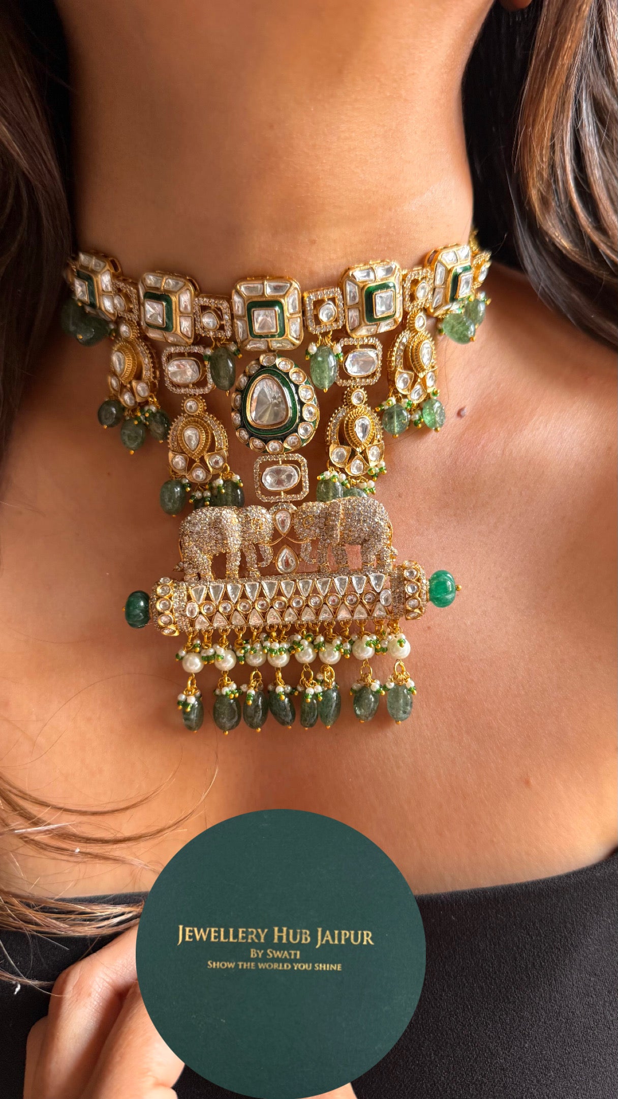 Gaj nakashi on meenakri Necklace
